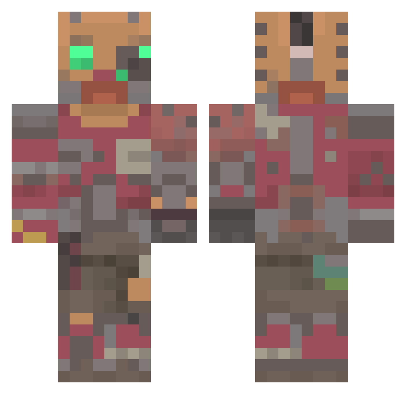 PotatoPwrd Minecraft skin, front and back view
