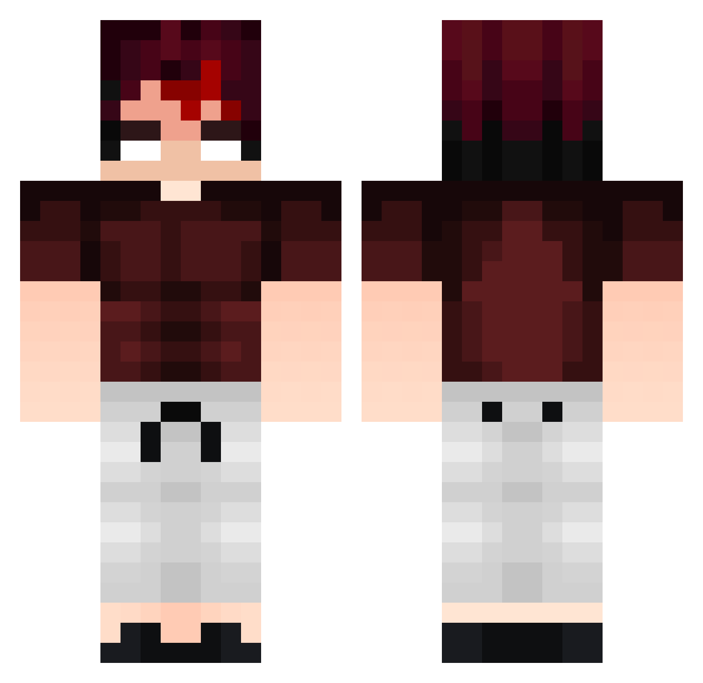 KURIBO116 Minecraft skin, front and back view
