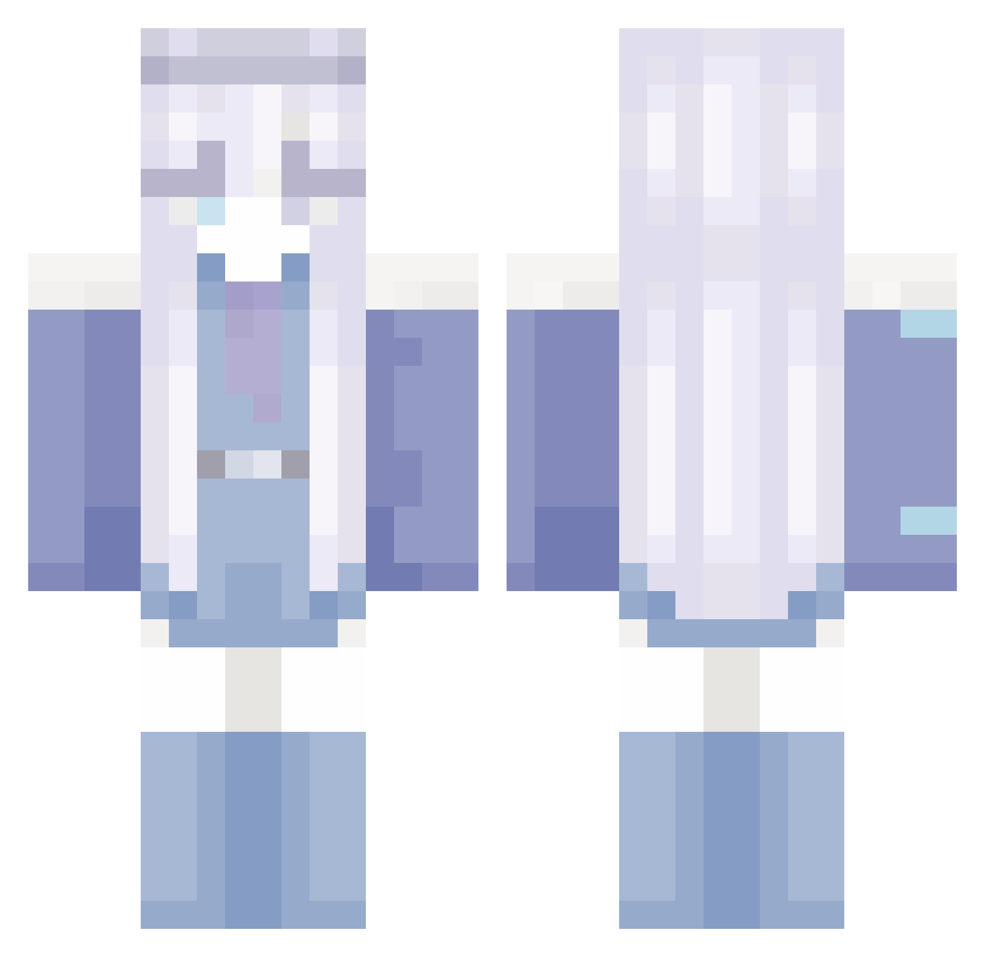 Wizyfayer Minecraft skin, front and back view