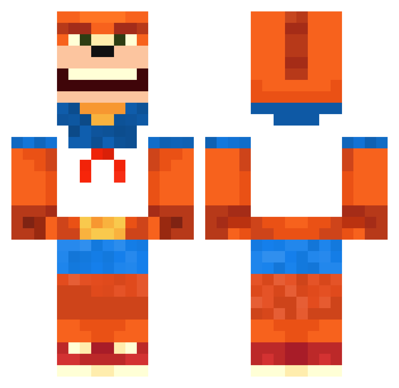 Chubbily Minecraft skin, front and back view