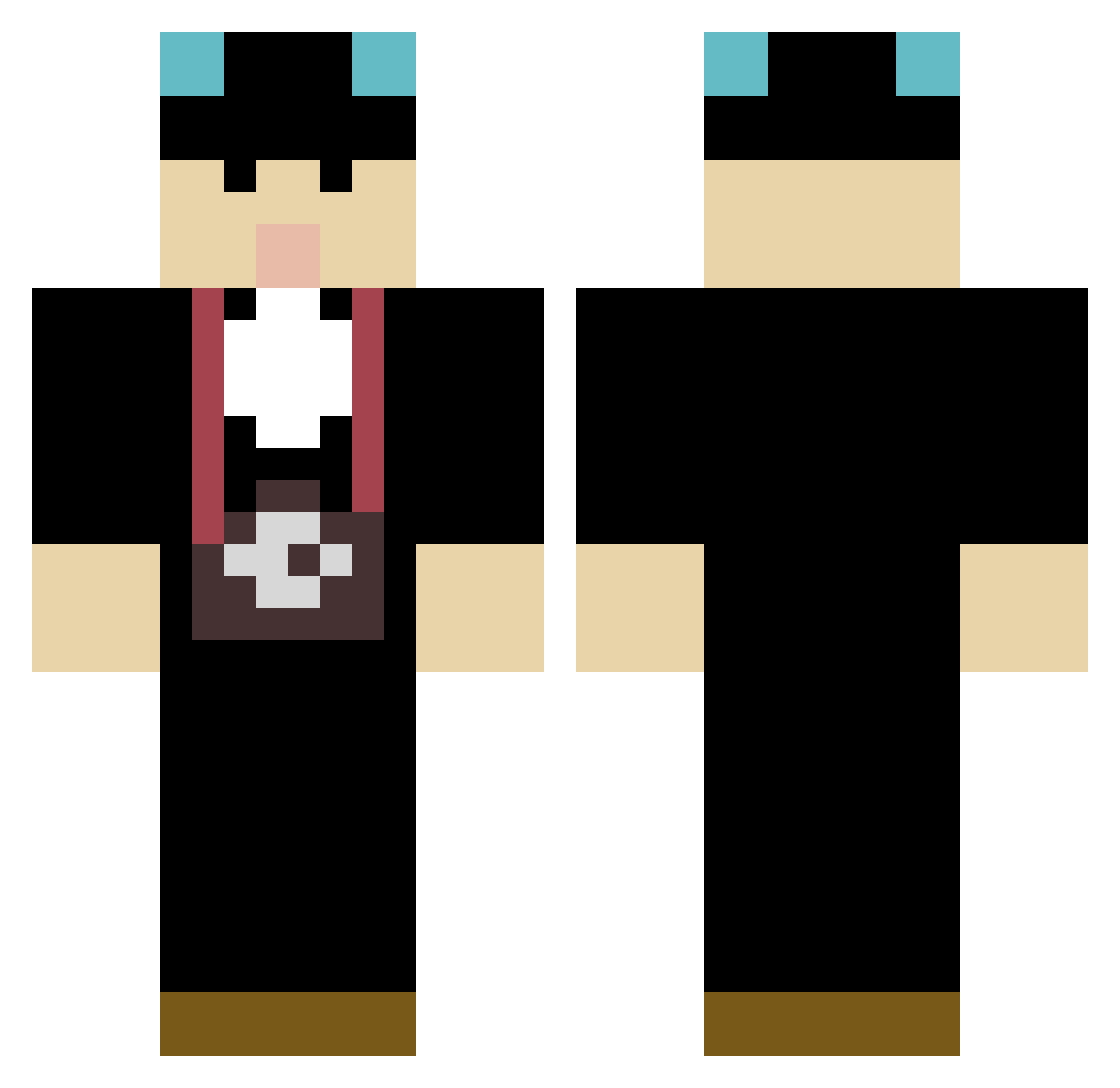 55mmf1_2 Minecraft skin, front and back view