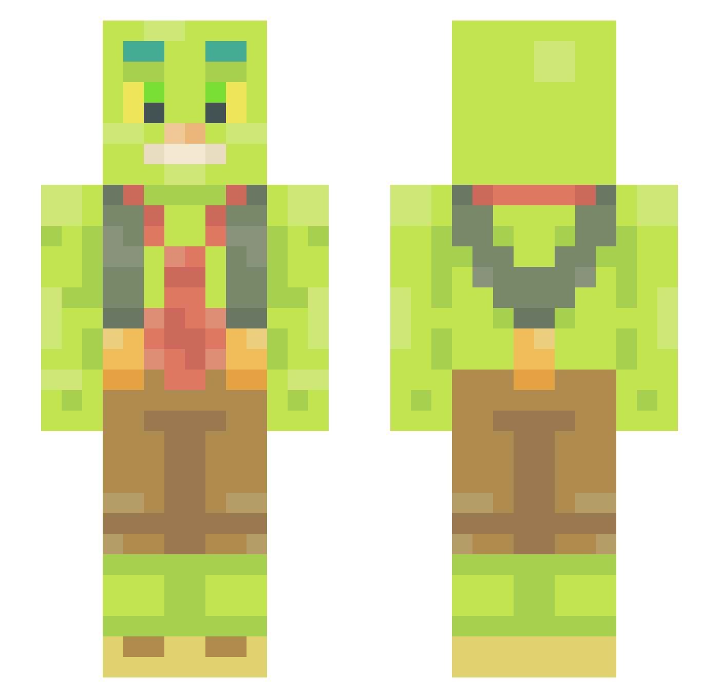 dayynn Minecraft skin, front and back view