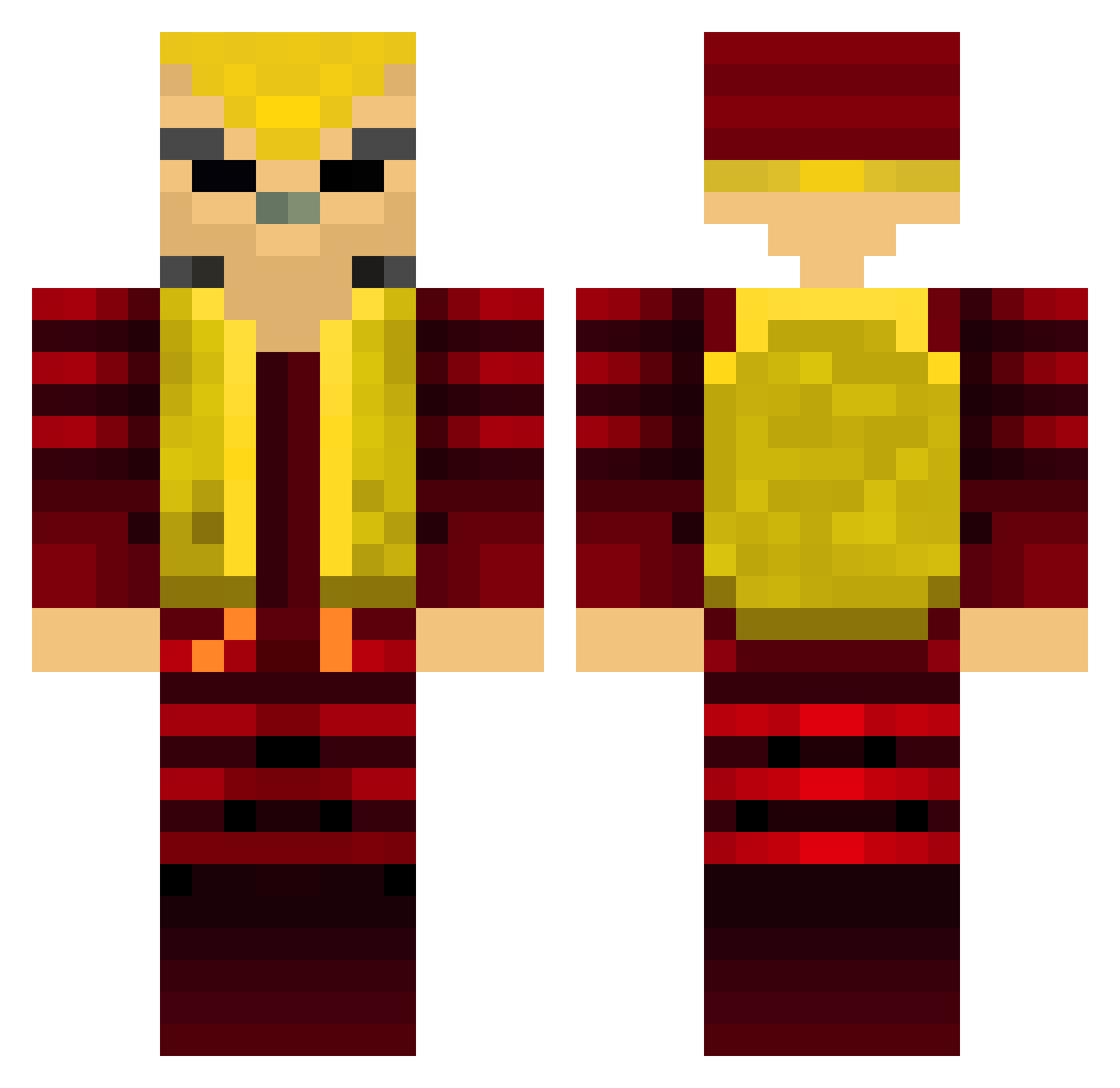 Harris0ns Minecraft skin, front and back view