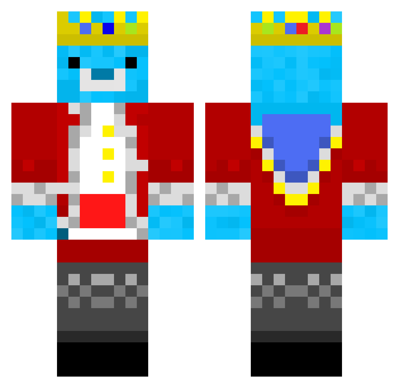 clav1er Minecraft skin, front and back view