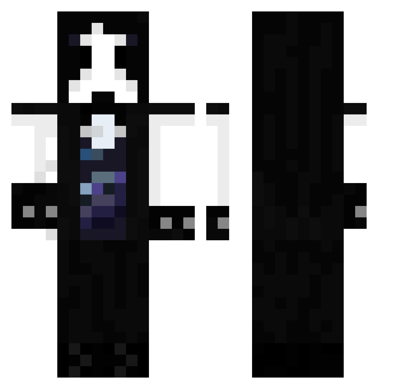 degenese Minecraft skin, front and back view