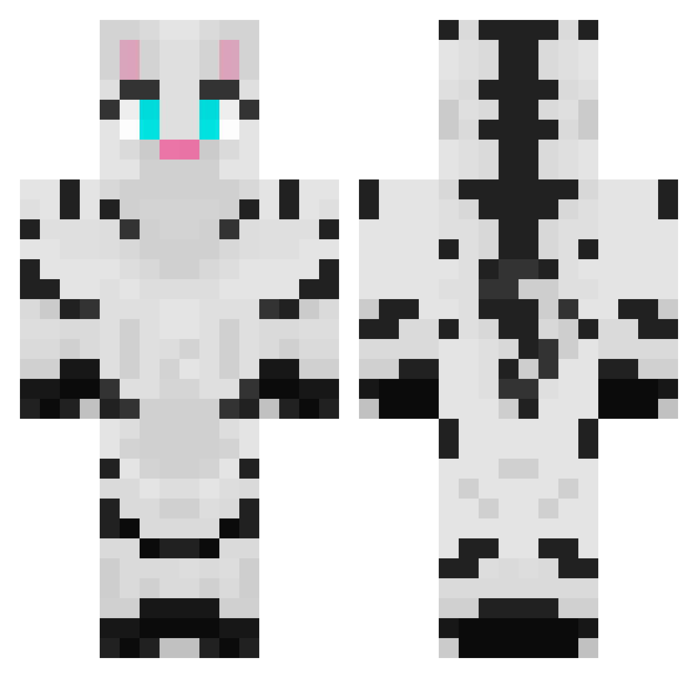 InsLegend Minecraft skin, front and back view
