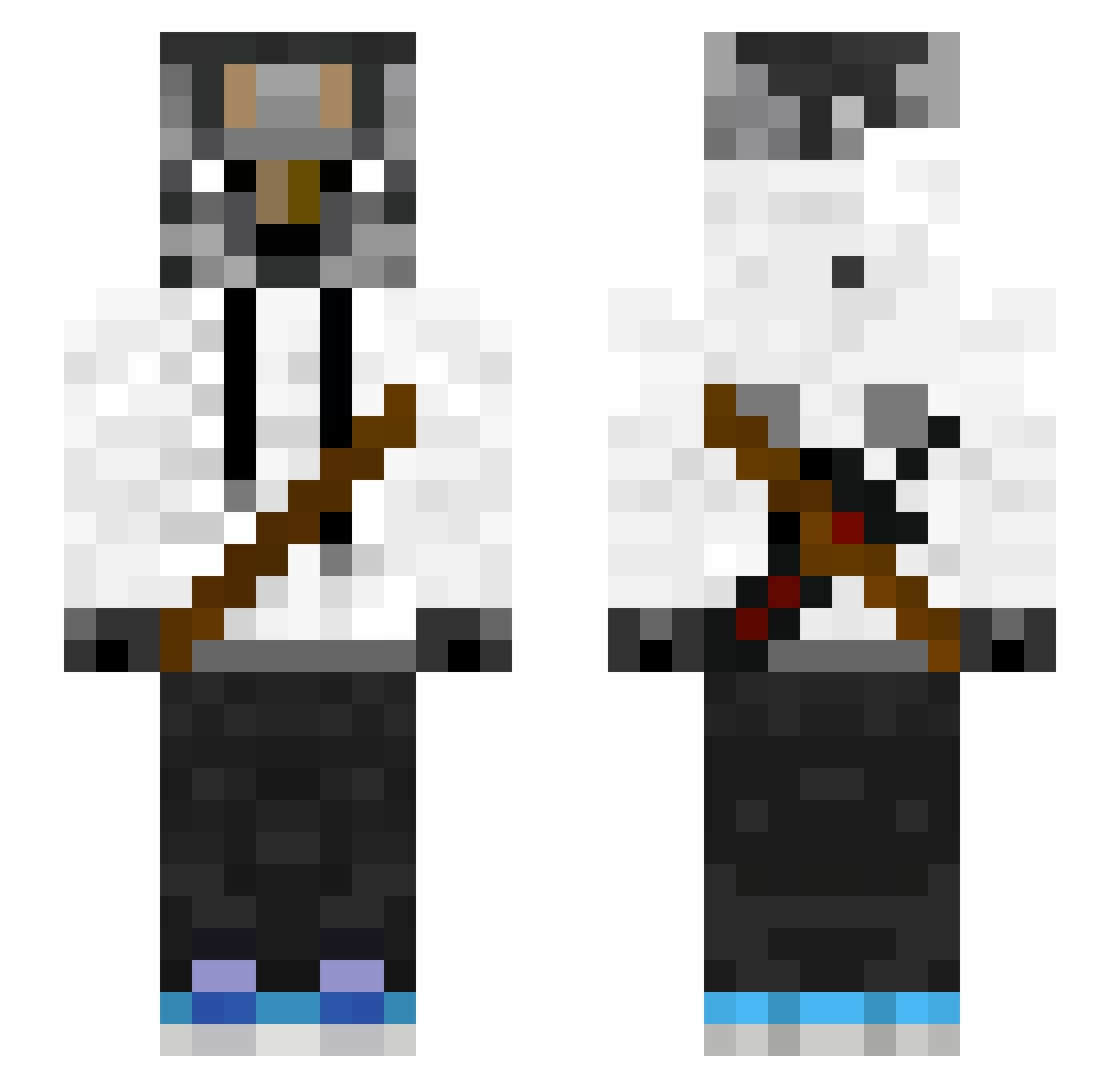 Flowrey Minecraft skin, front and back view