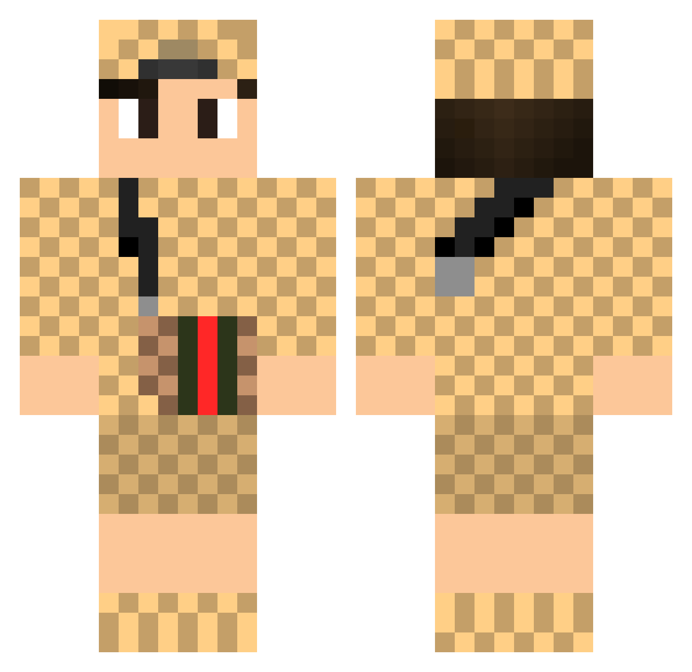 MisterLennox Minecraft skin, front and back view