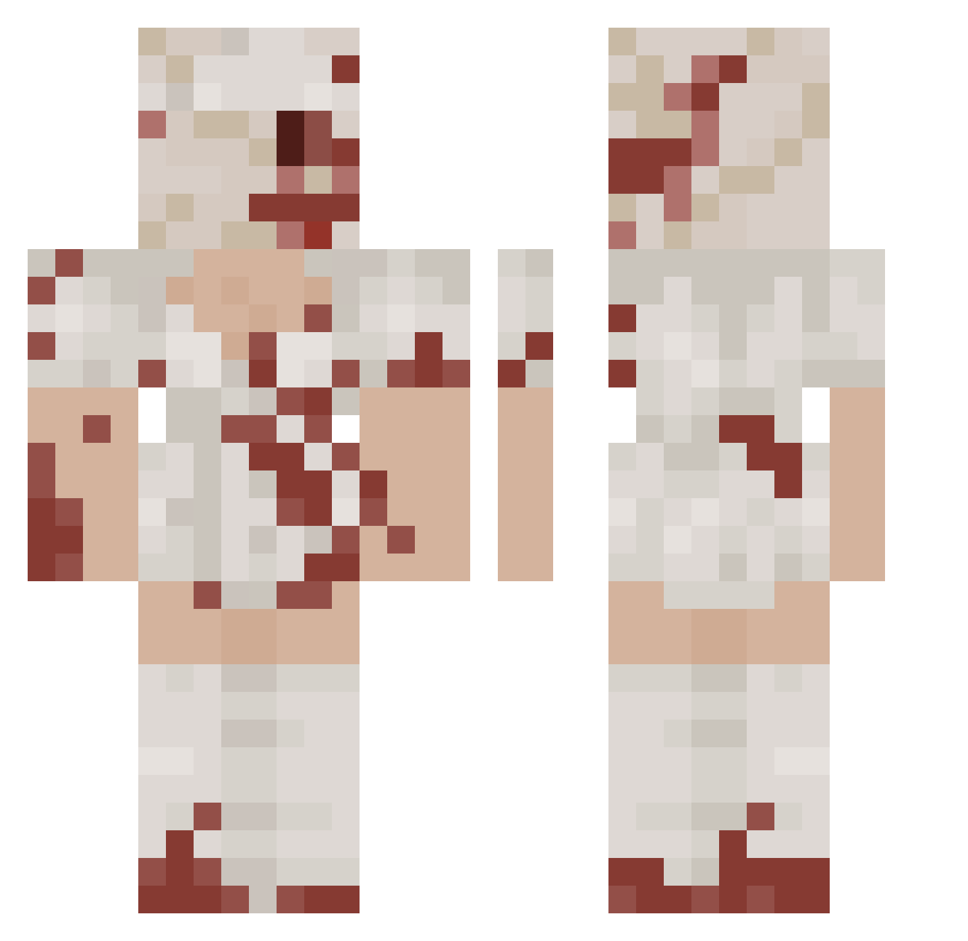 Milano2436 Minecraft skin, front and back view
