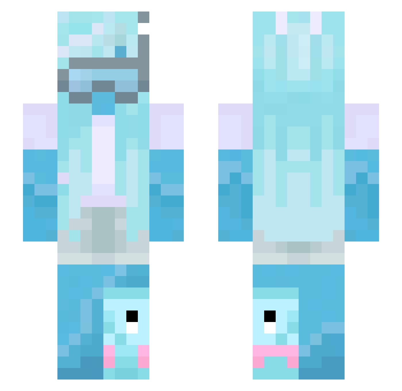 millyfishh Minecraft skin, front and back view