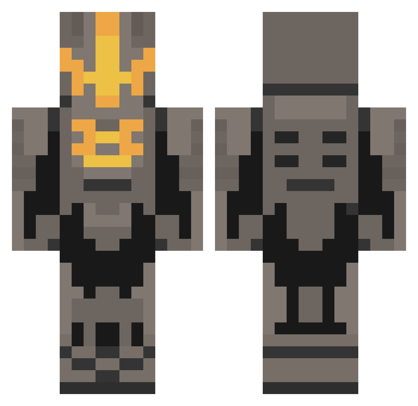 TheDukeErisia Minecraft skin, front and back view
