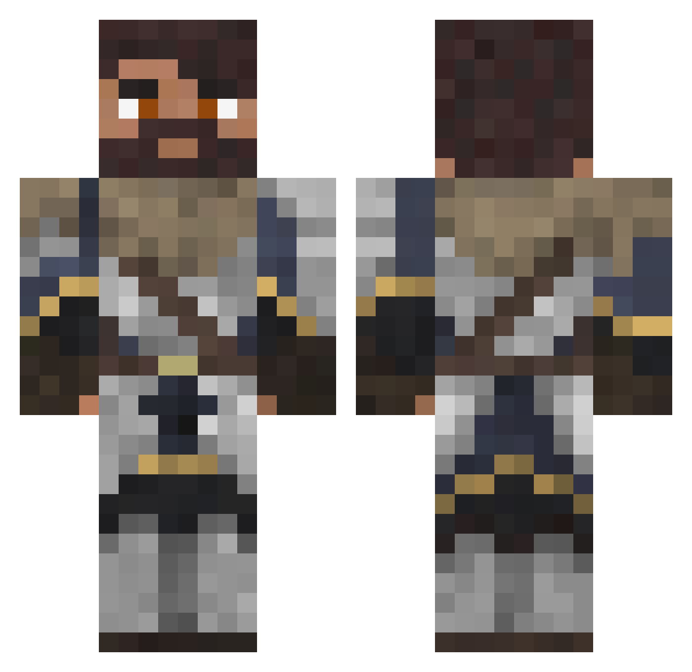 N0T_Damian Minecraft skin, front and back view