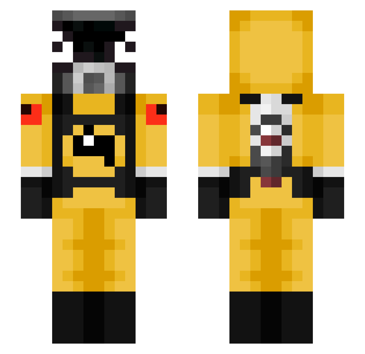 GGXGang Minecraft skin, front and back view