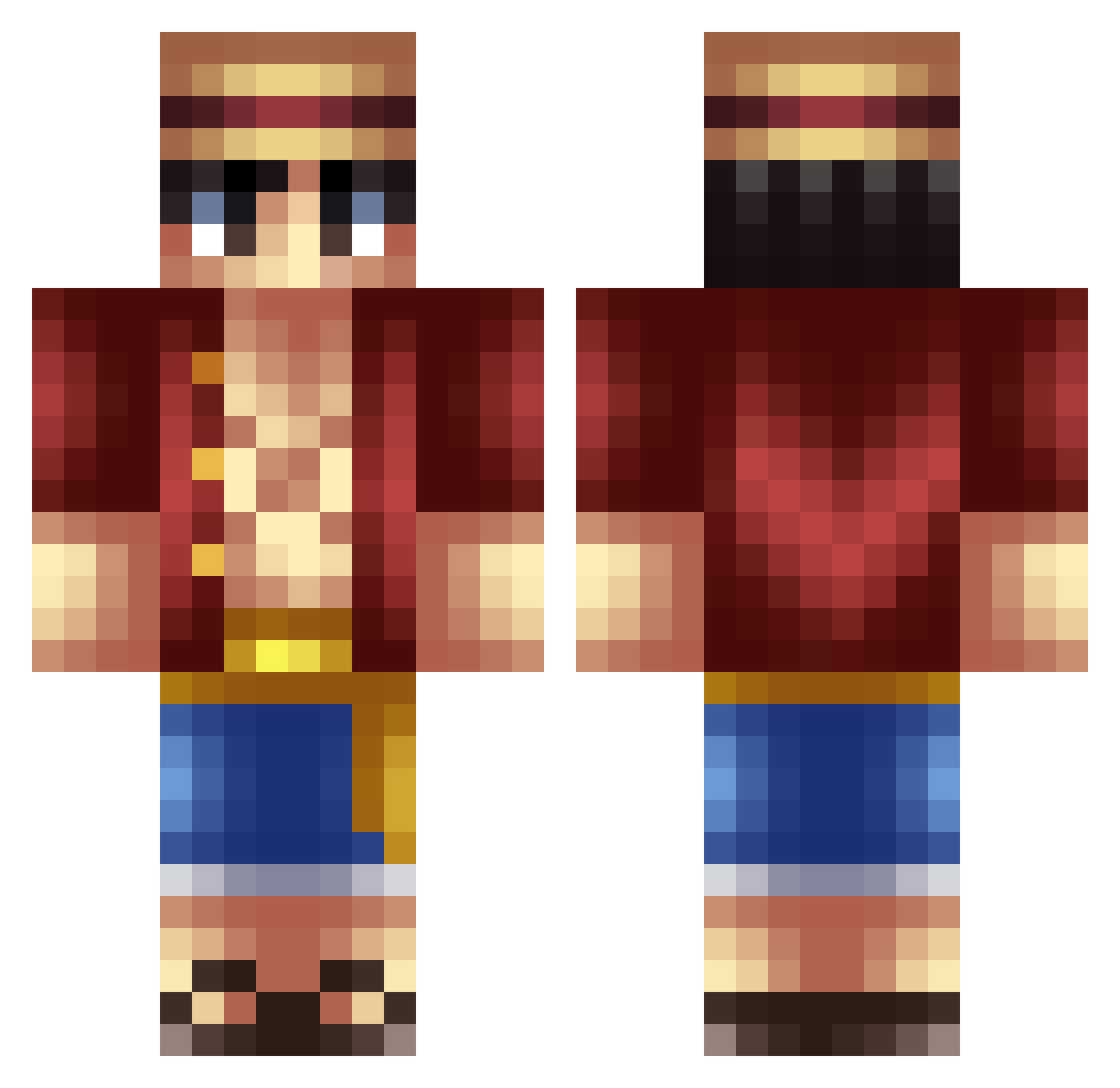 XxGrosJitanpvpxX Minecraft skin, front and back view