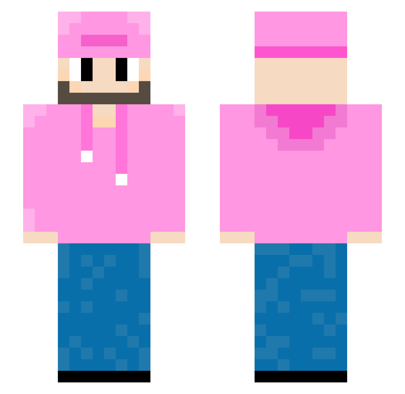 AstroNaN Minecraft skin, front and back view