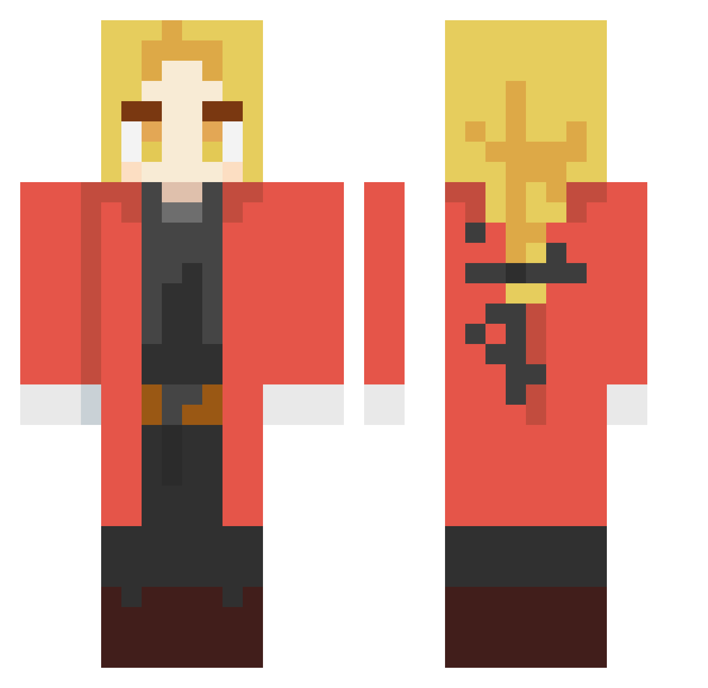 Klaudowski Minecraft skin, front and back view