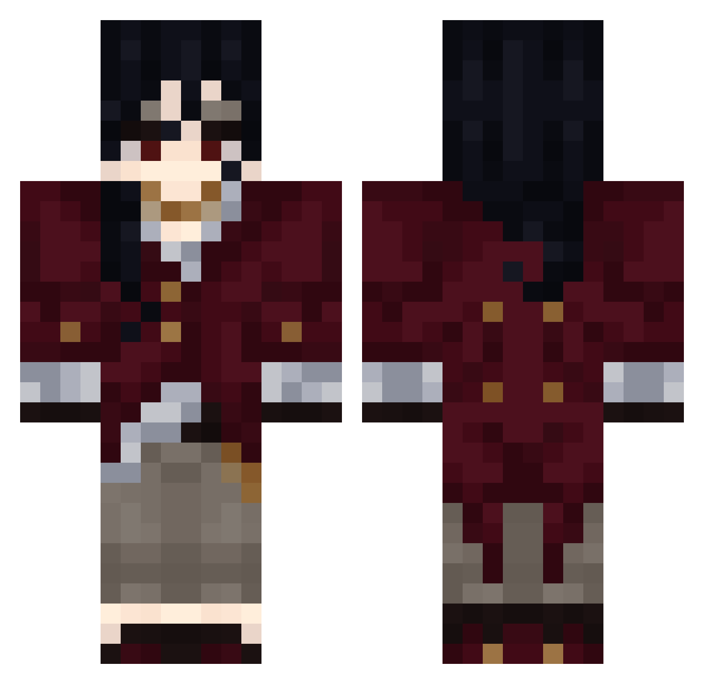 Thomaszozo Minecraft skin, front and back view