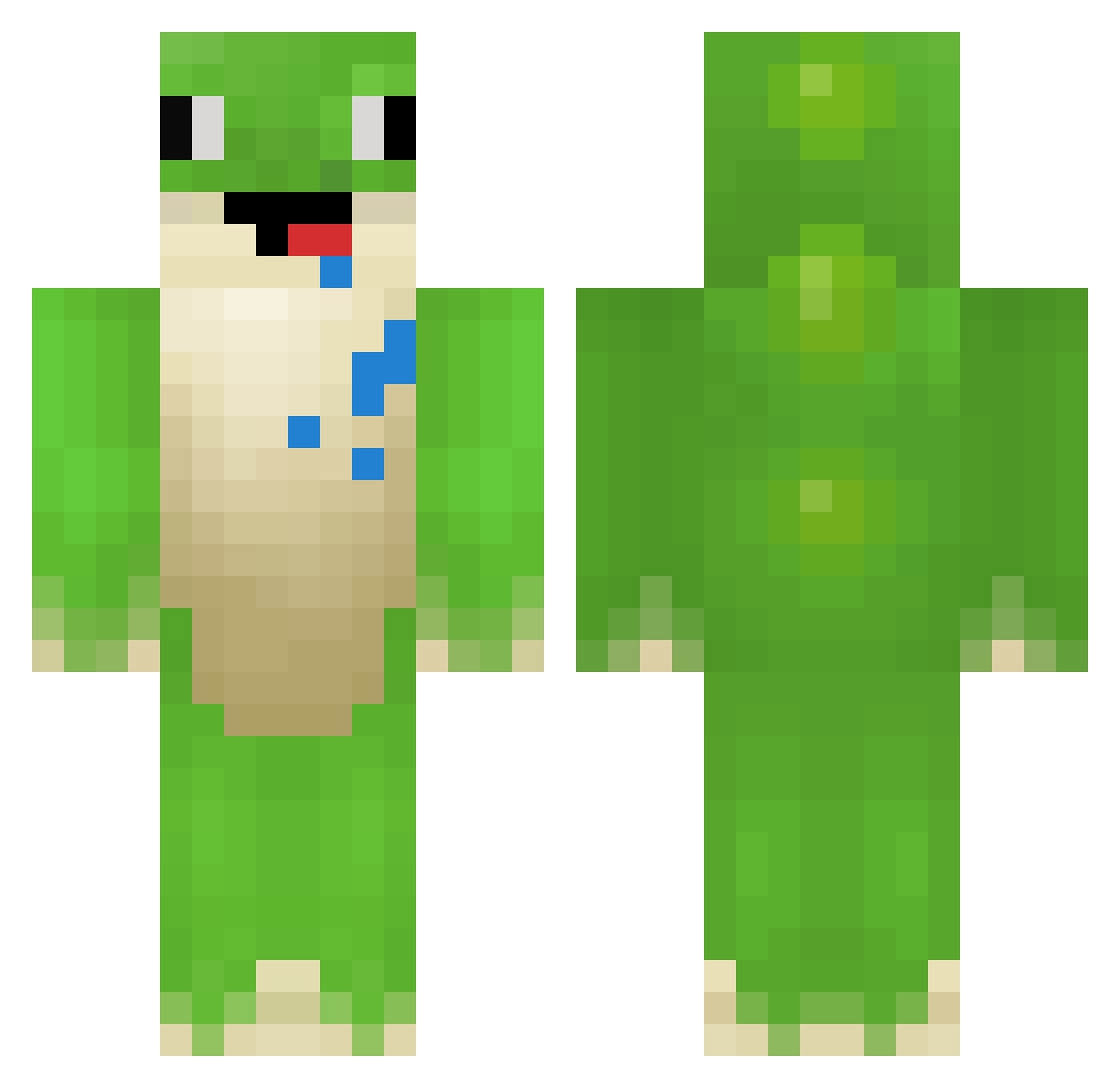 Konotero Minecraft skin, front and back view