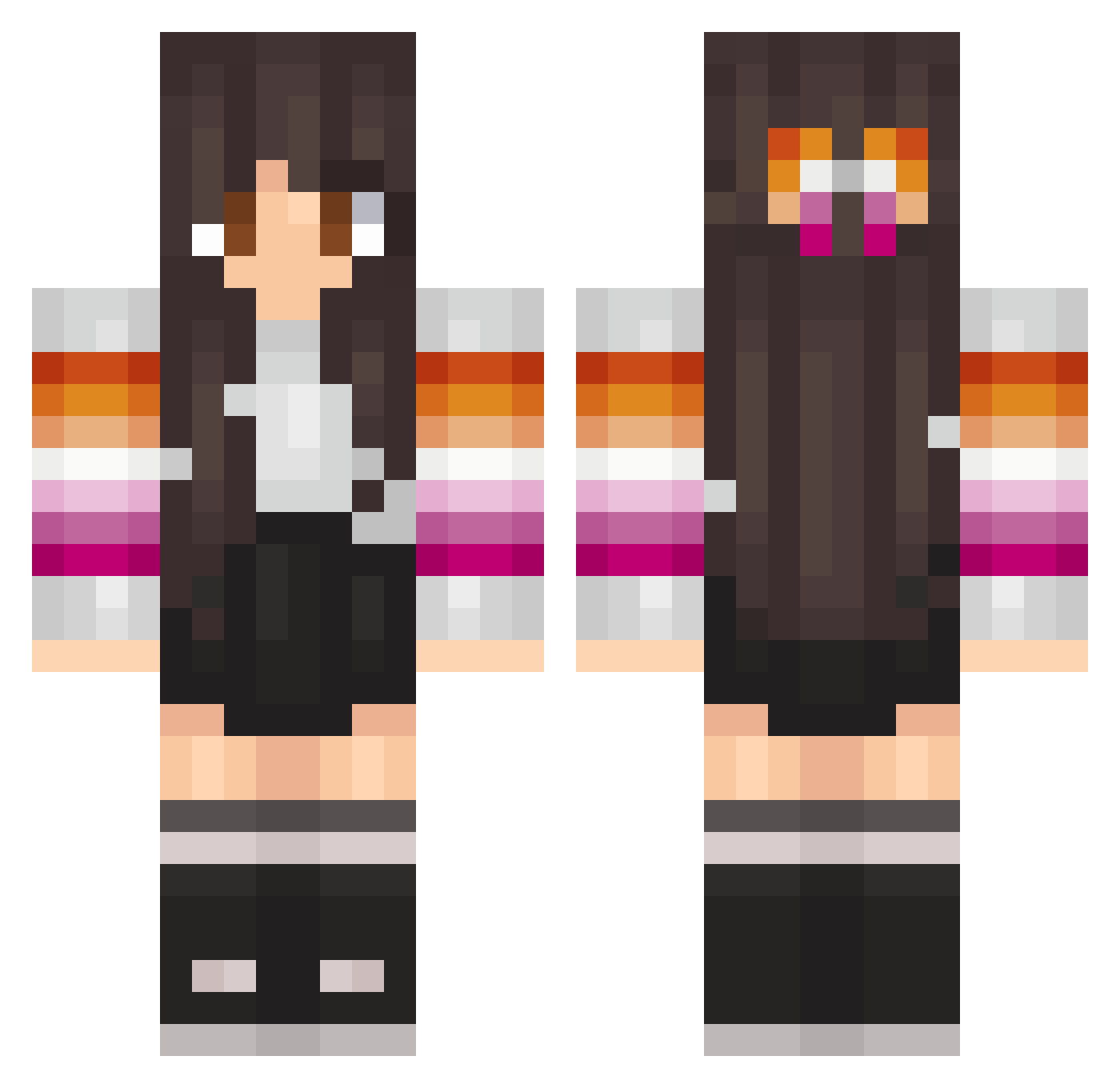 Ghost_CityMusic Minecraft skin, front and back view