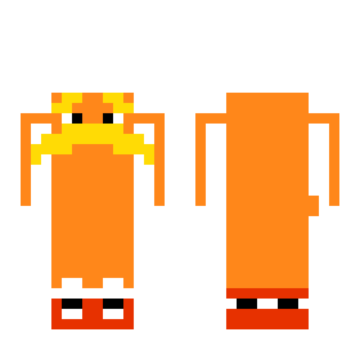 BigJigglyBum Minecraft skin, front and back view