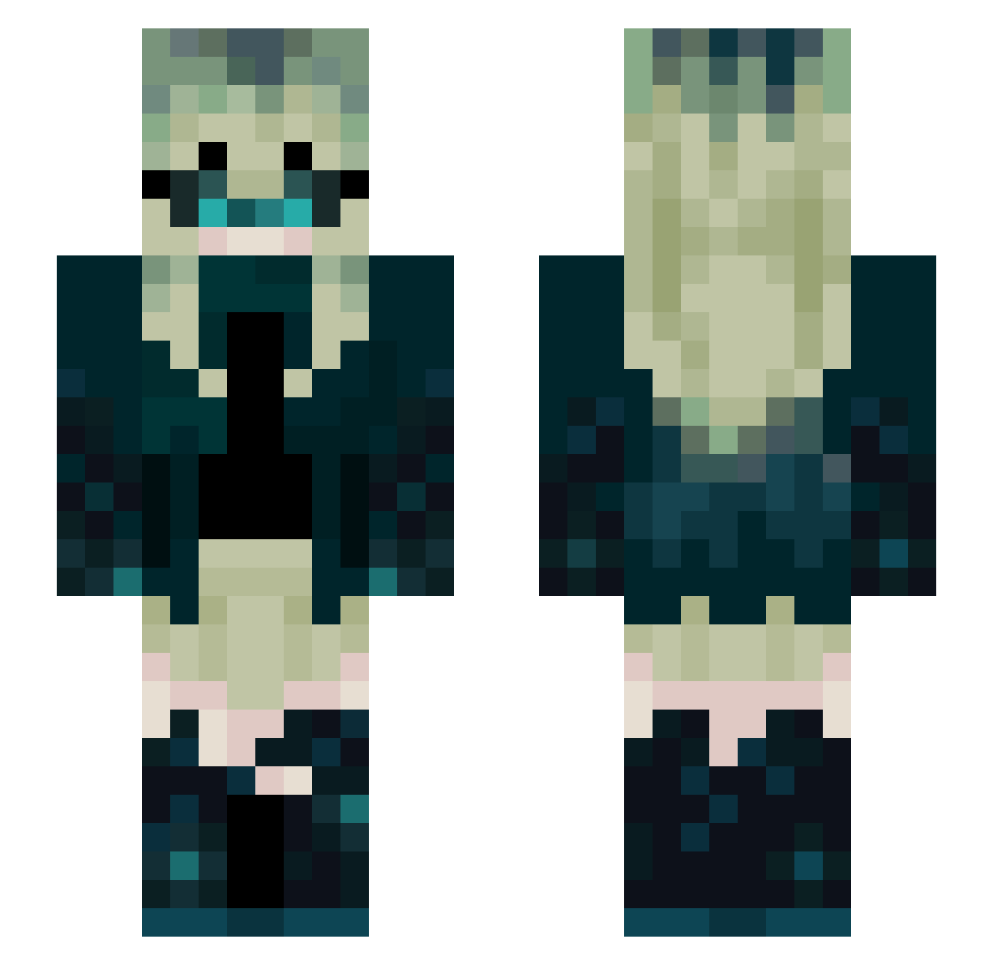 Nyarlathoteve Minecraft skin, front and back view