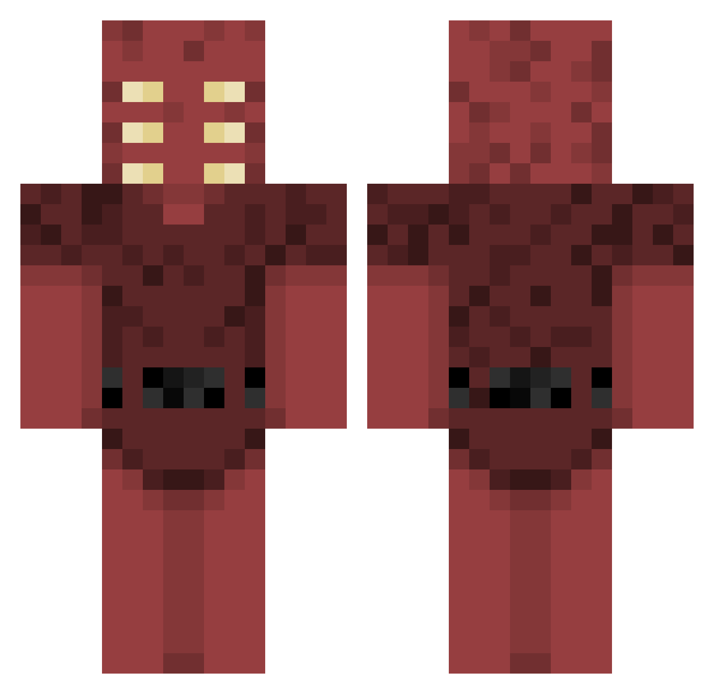 Geluw Minecraft skin, front and back view