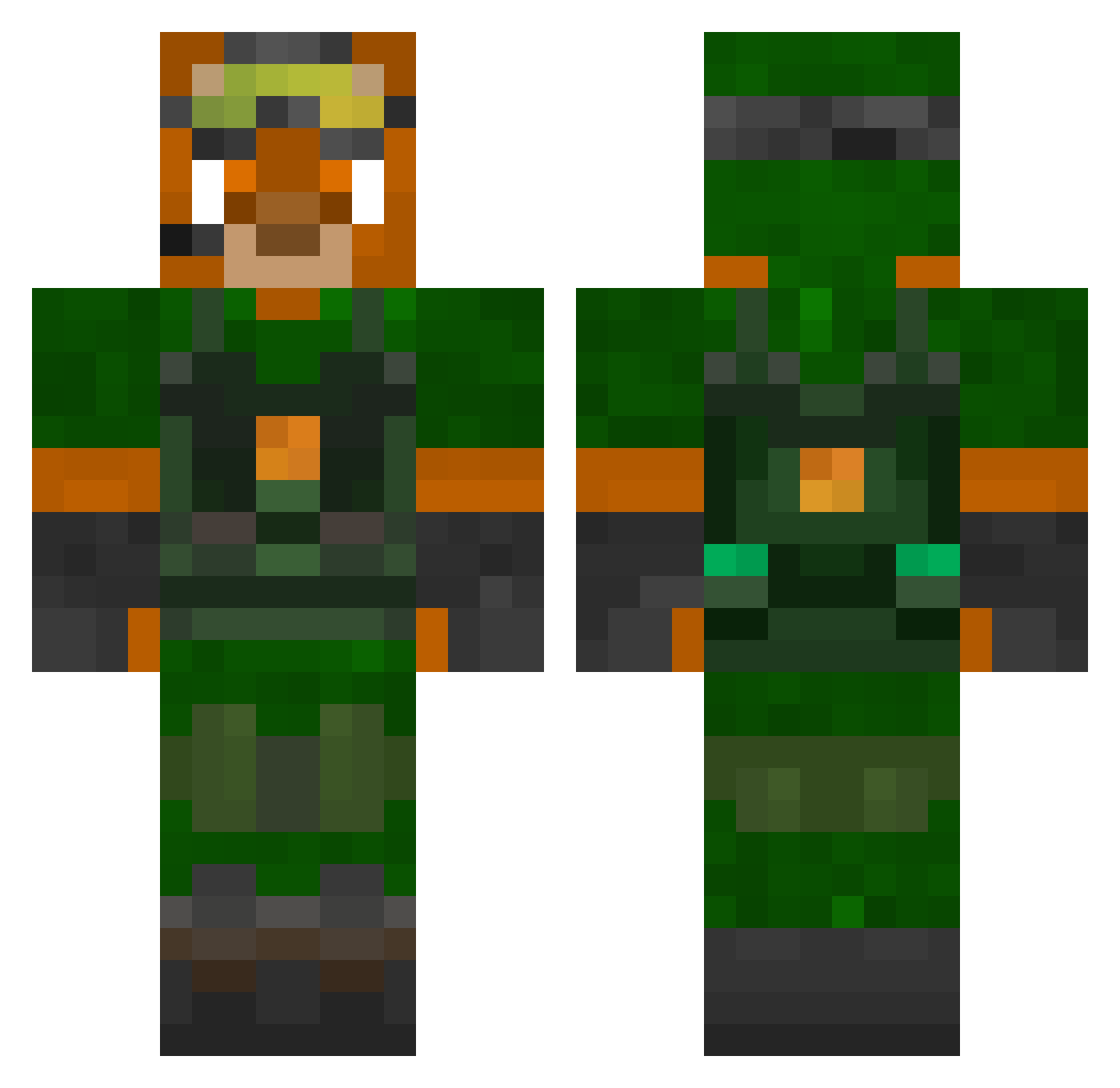 BEEDROCITA Minecraft skin, front and back view