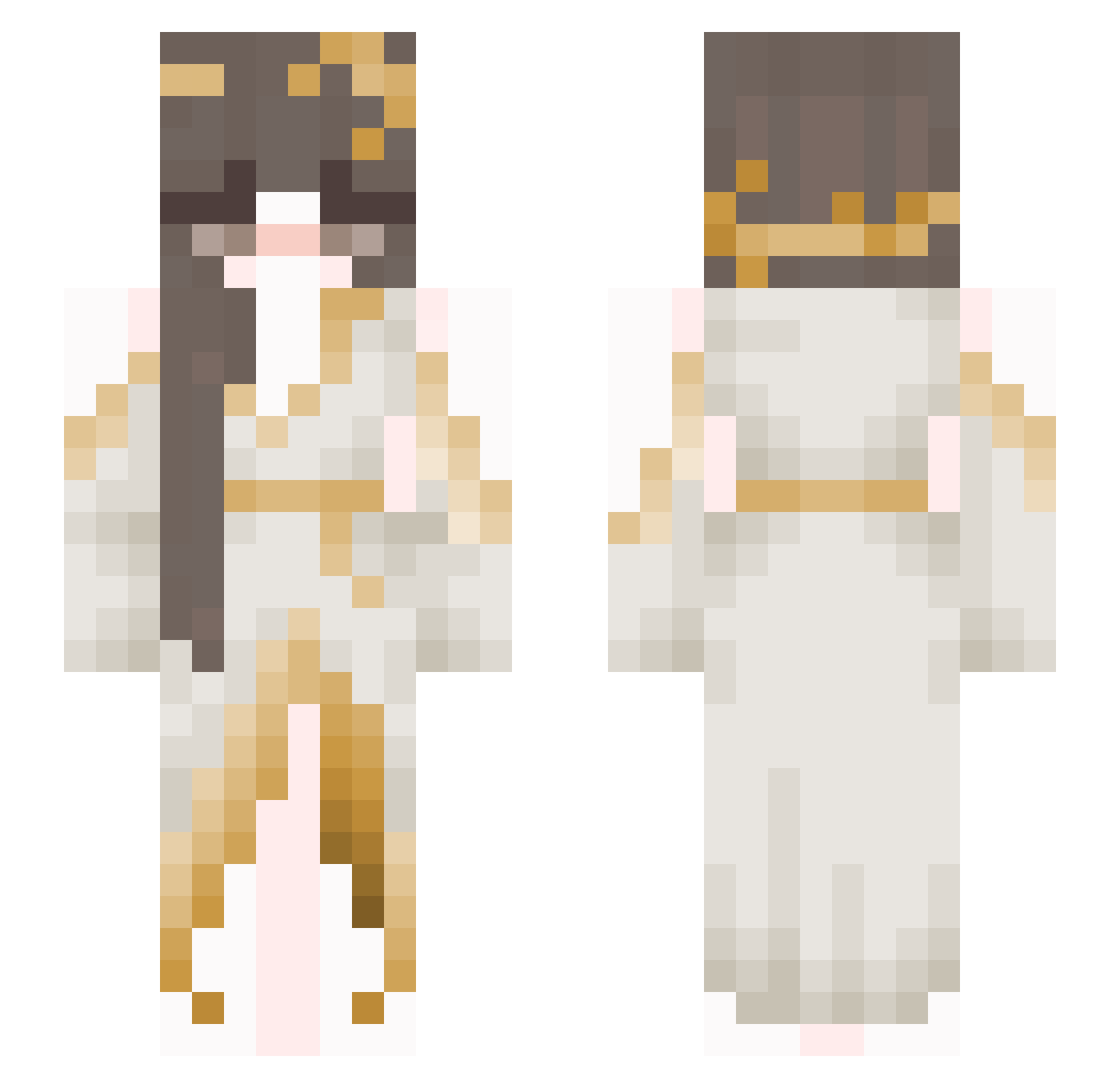 HeavenlyAhri Minecraft skin, front and back view