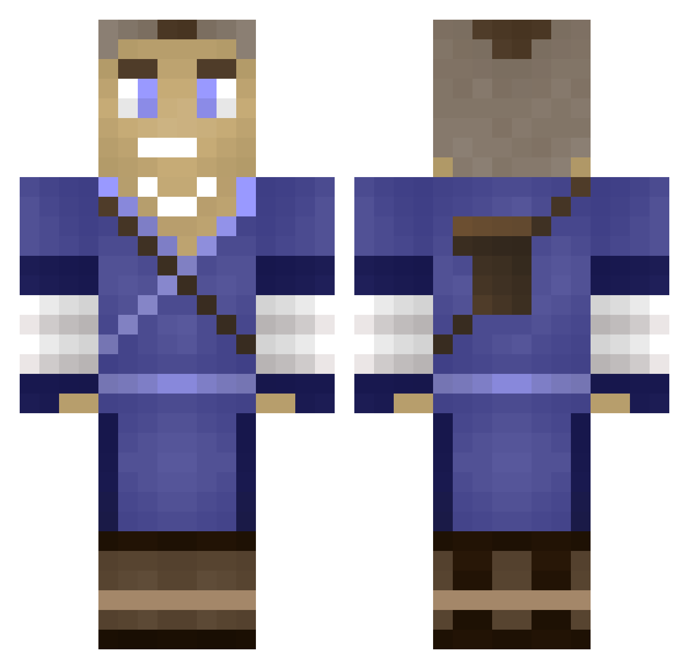 bum1 Minecraft skin, front and back view