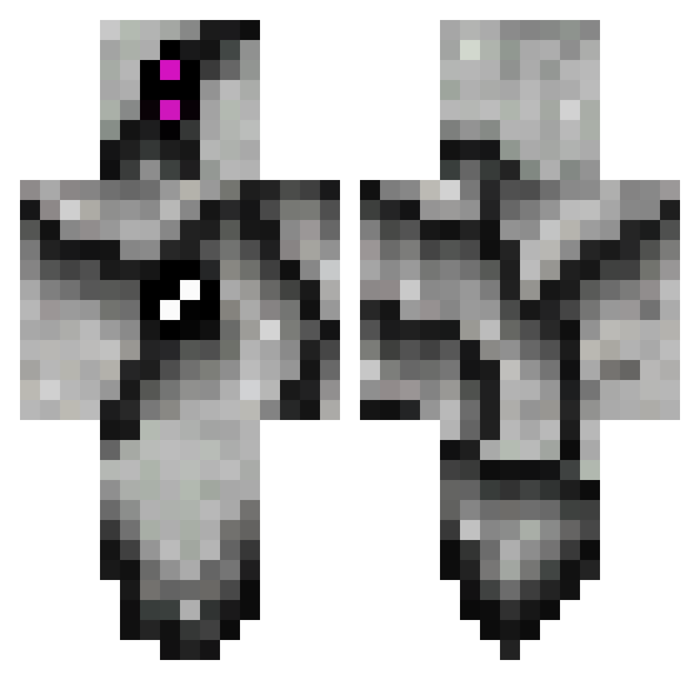 Maegya Minecraft skin, front and back view