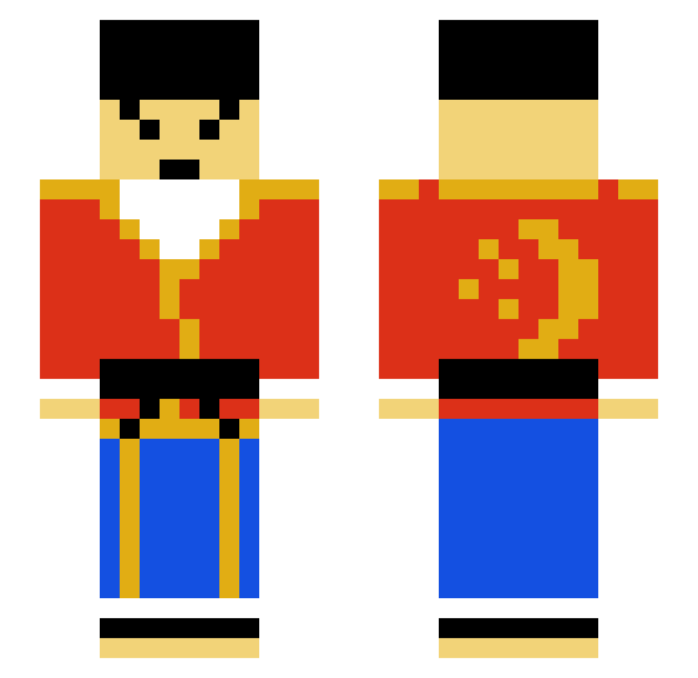 Flamiest Minecraft skin, front and back view