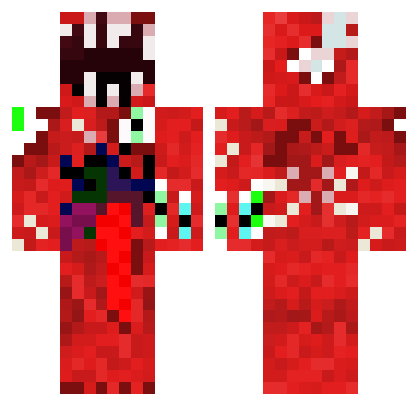 scoobySUCC Minecraft skin, front and back view