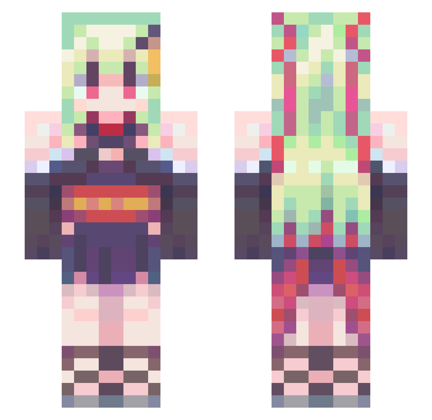 BakaMoriaty Minecraft skin, front and back view