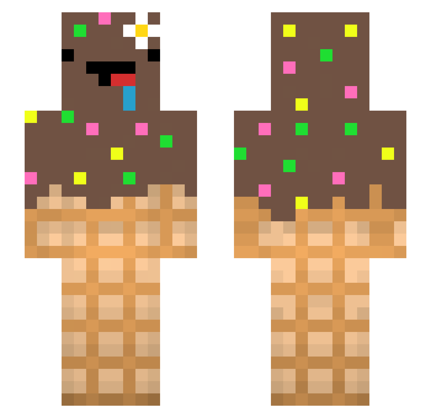 CRAFT4dM Minecraft skin, front and back view