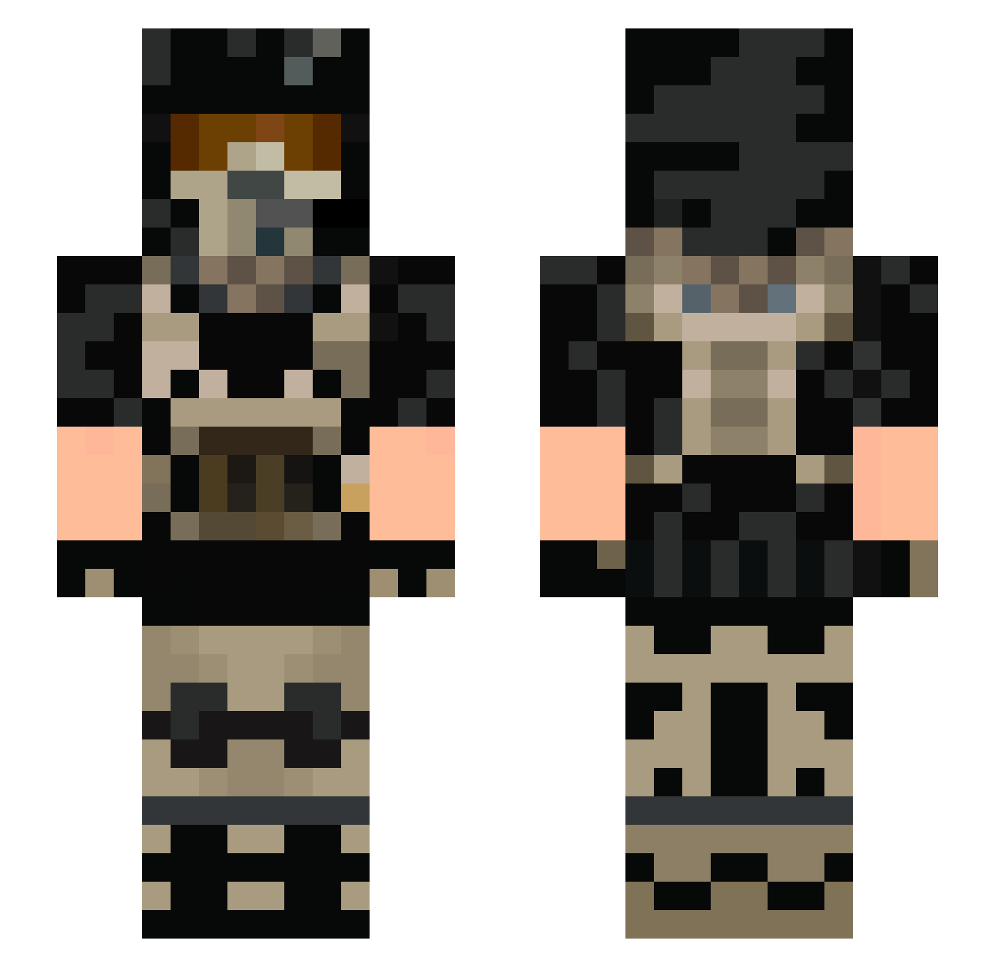 DRTYSANTACLAUSE Minecraft skin, front and back view