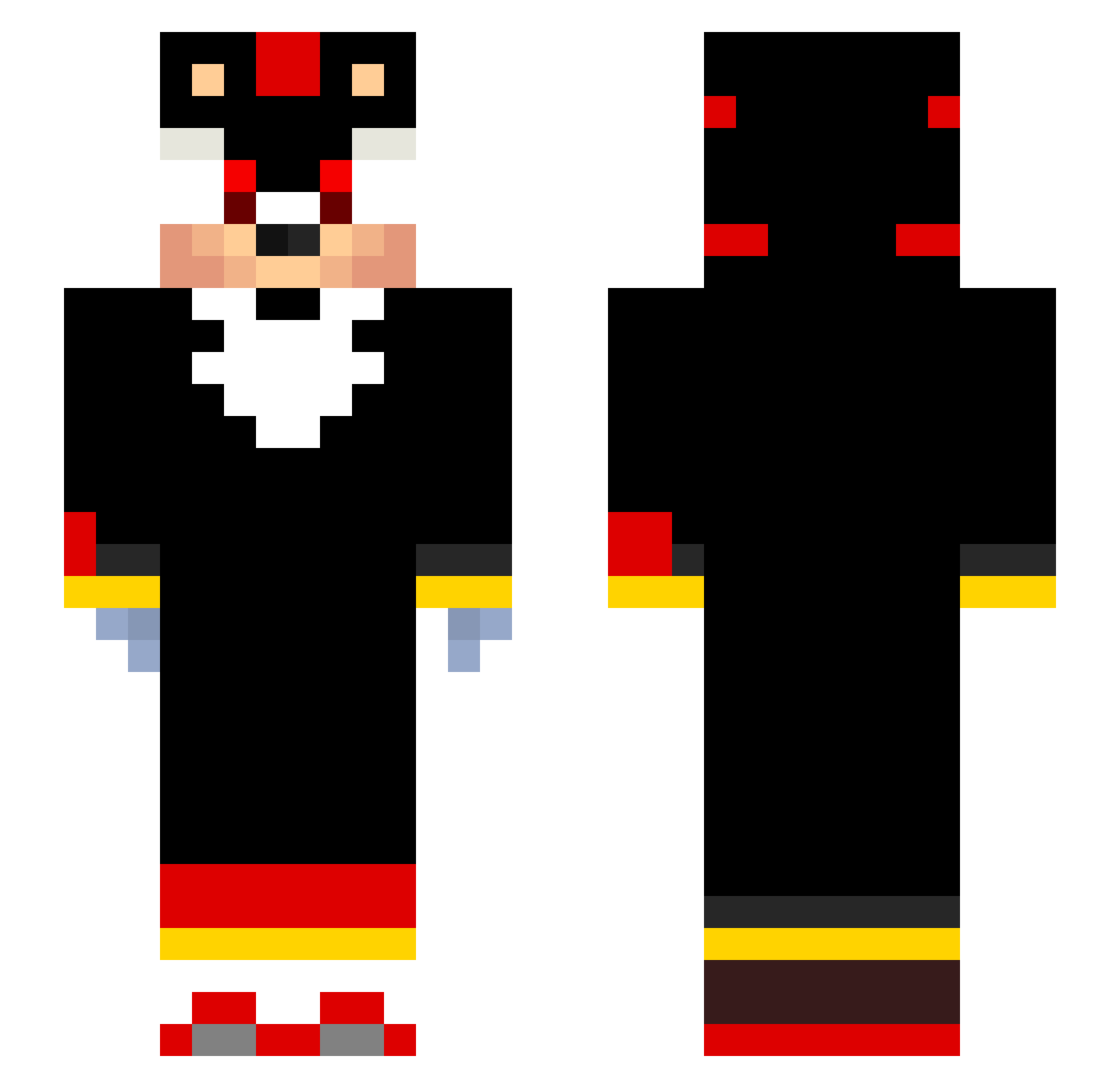 Franis Minecraft skin, front and back view