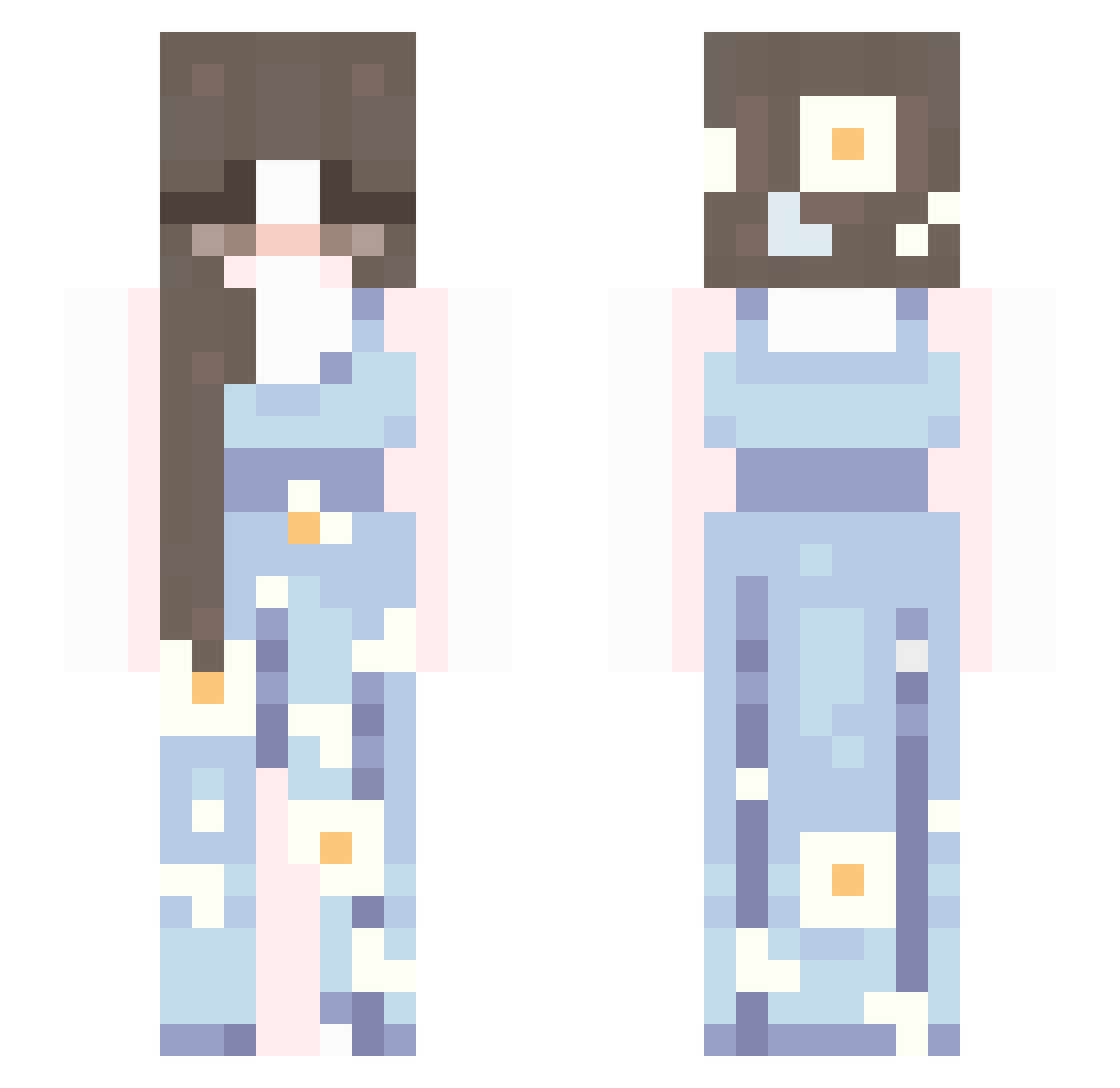 Yuki_noo Minecraft skin, front and back view