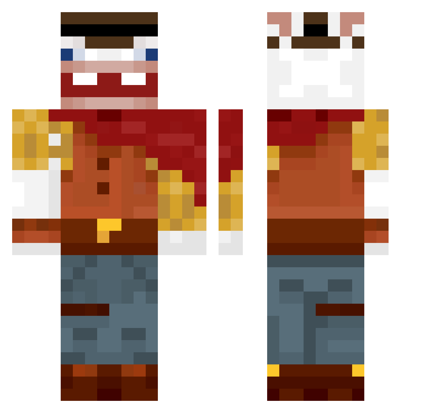 omen328 Minecraft skin, front and back view