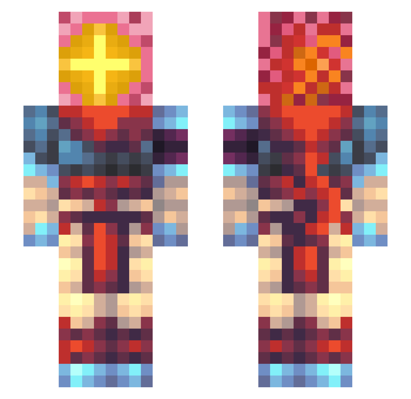Deadman1289 Minecraft skin, front and back view
