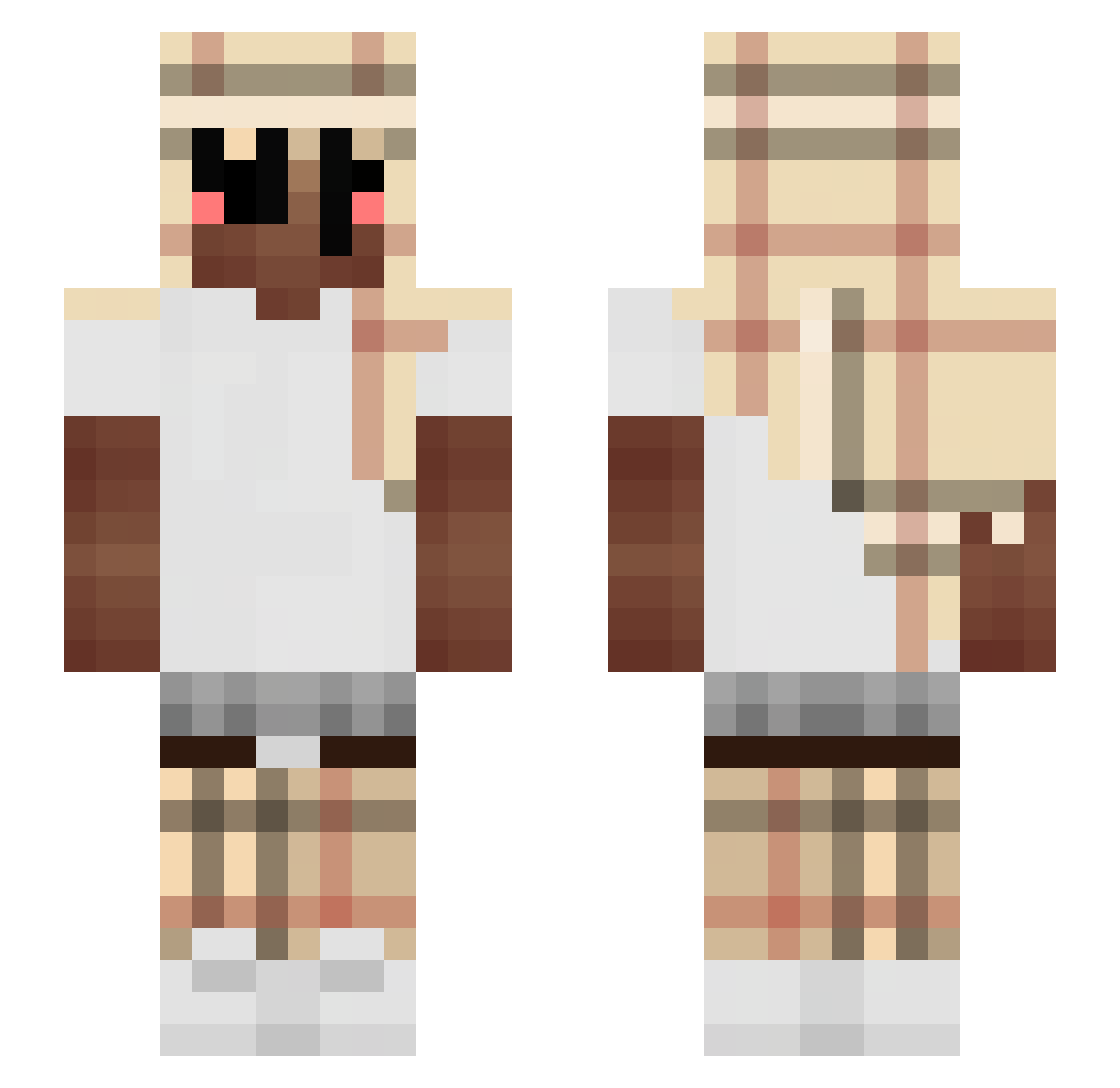 foxyyv2 Minecraft skin, front and back view