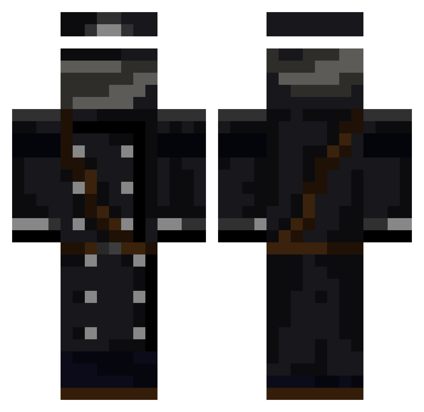 Rip_Samurai_ Minecraft skin, front and back view