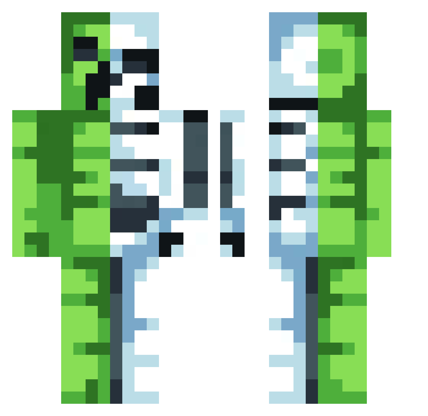 Hoopa_16 Minecraft skin, front and back view