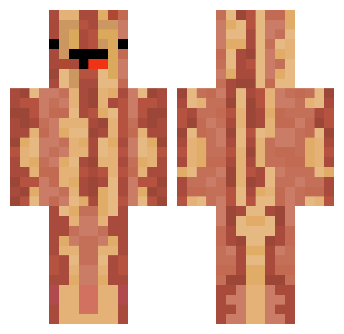 NotMalick Minecraft skin, front and back view