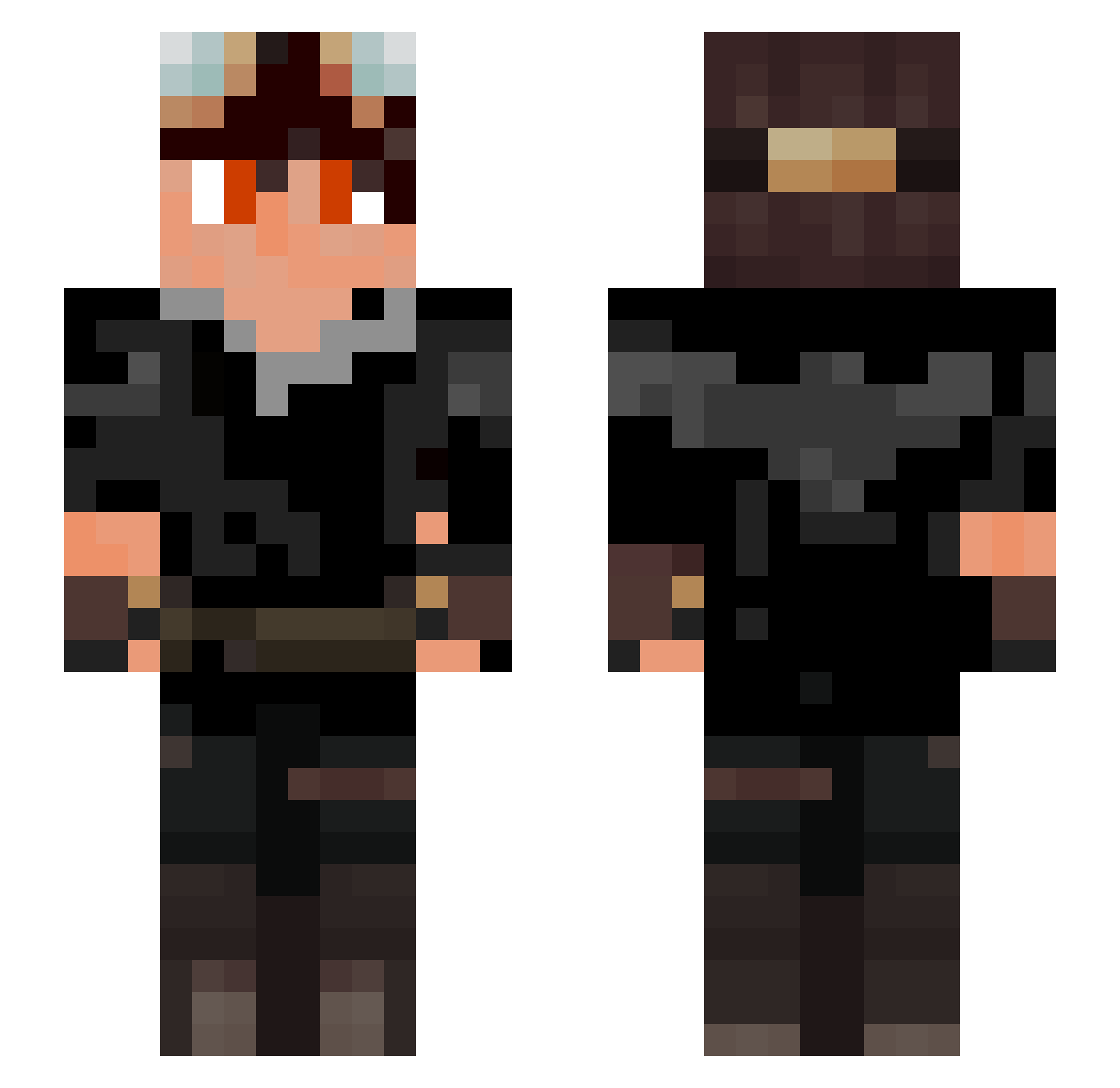 TickleBox69 Minecraft skin, front and back view