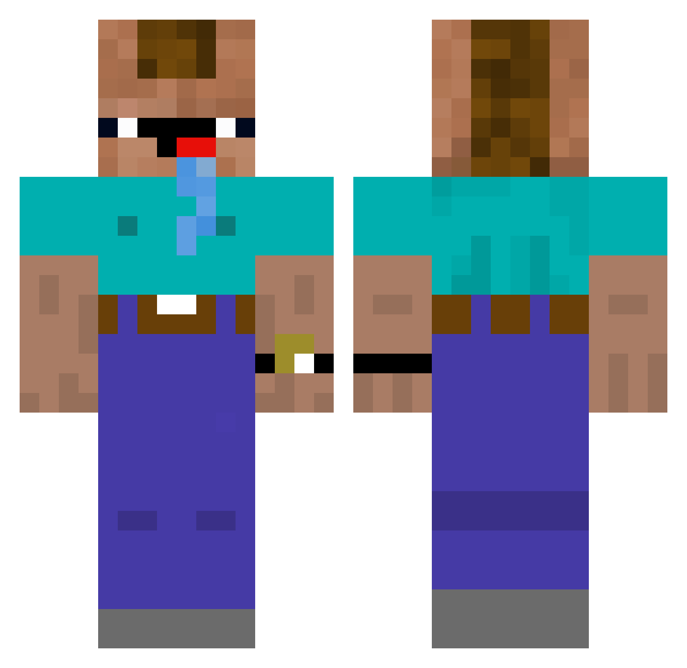 gekkeChinees Minecraft skin, front and back view