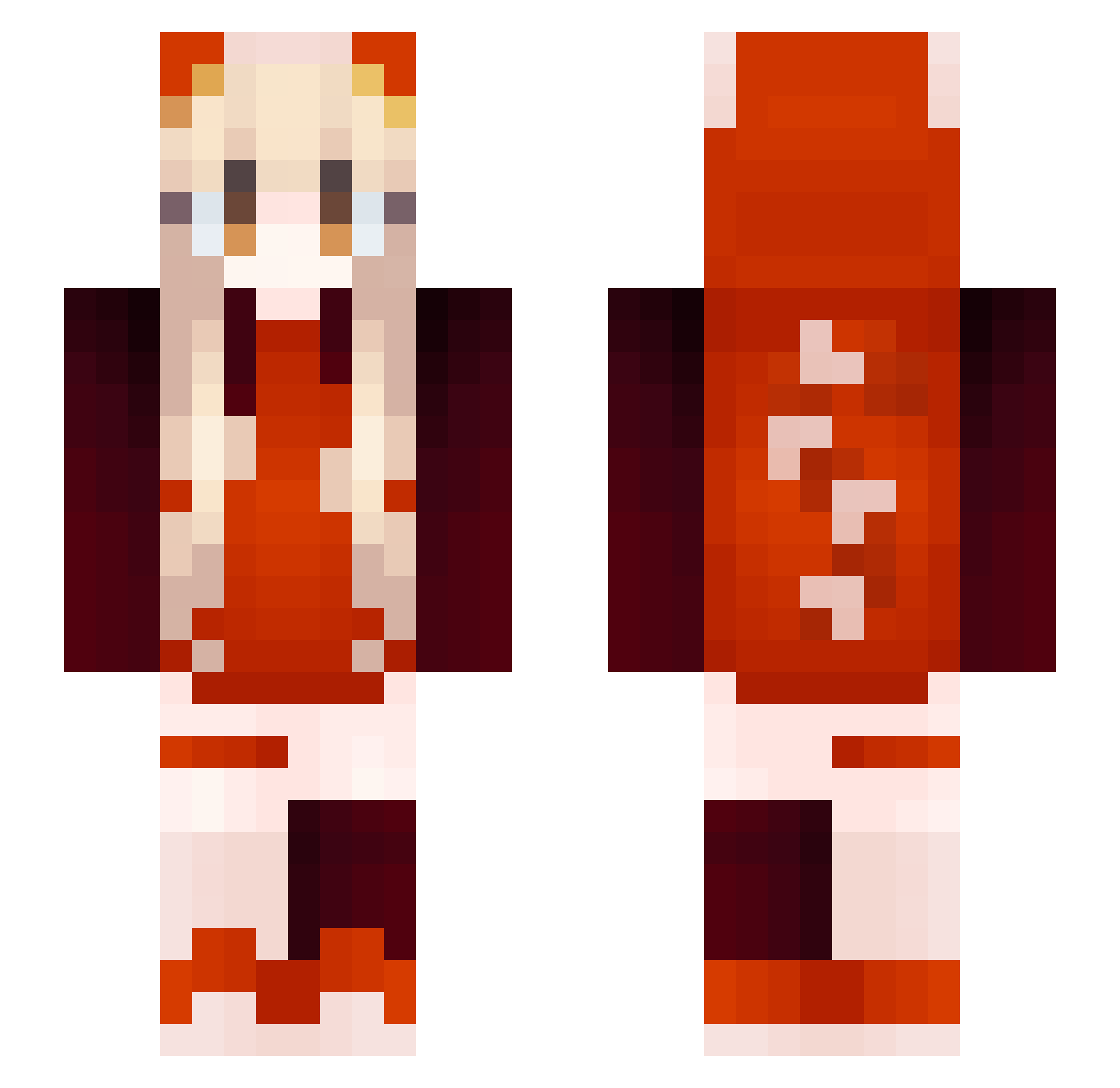 SleepyHead0321 Minecraft skin, front and back view