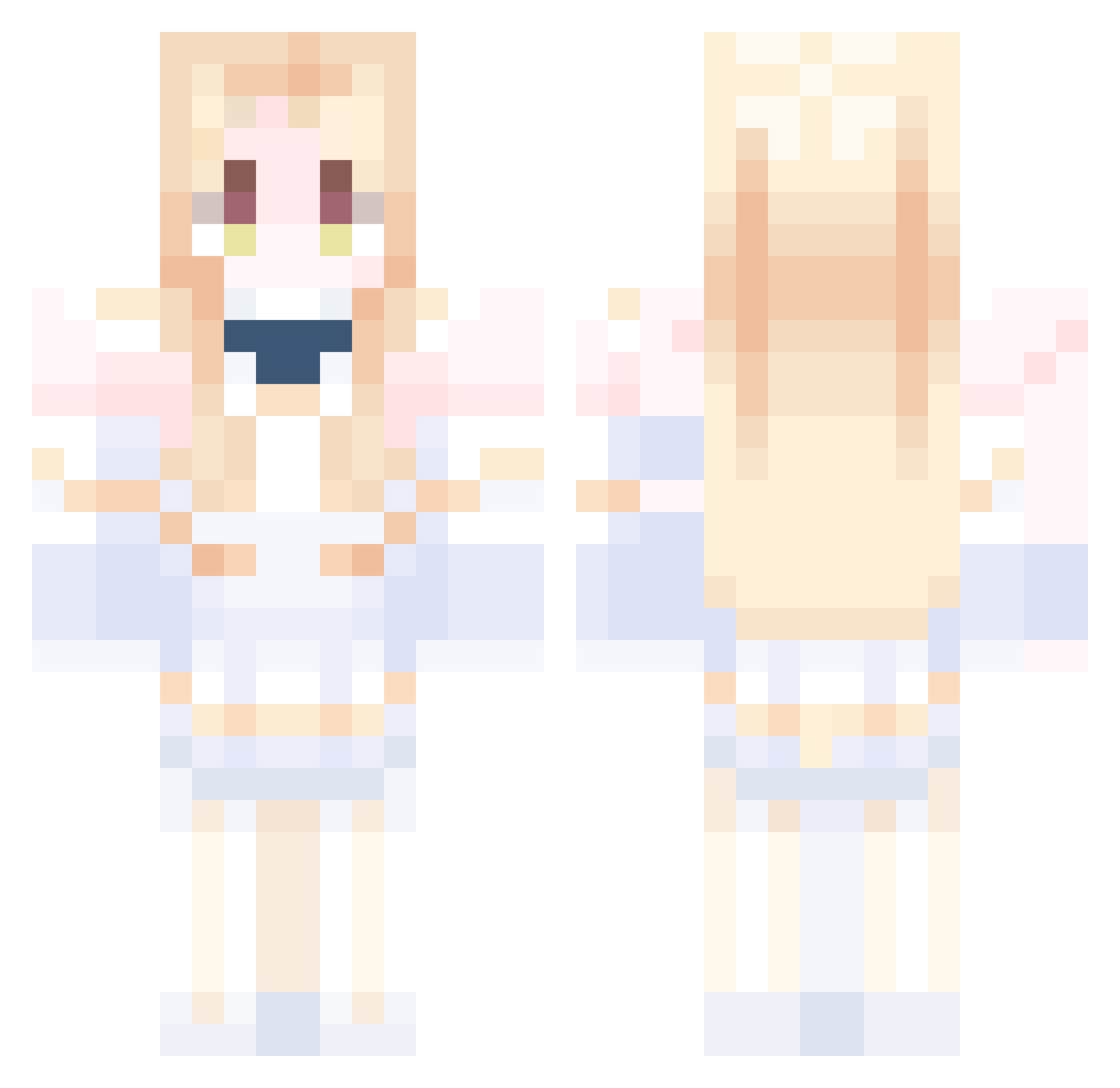 5imilar Minecraft skin, front and back view