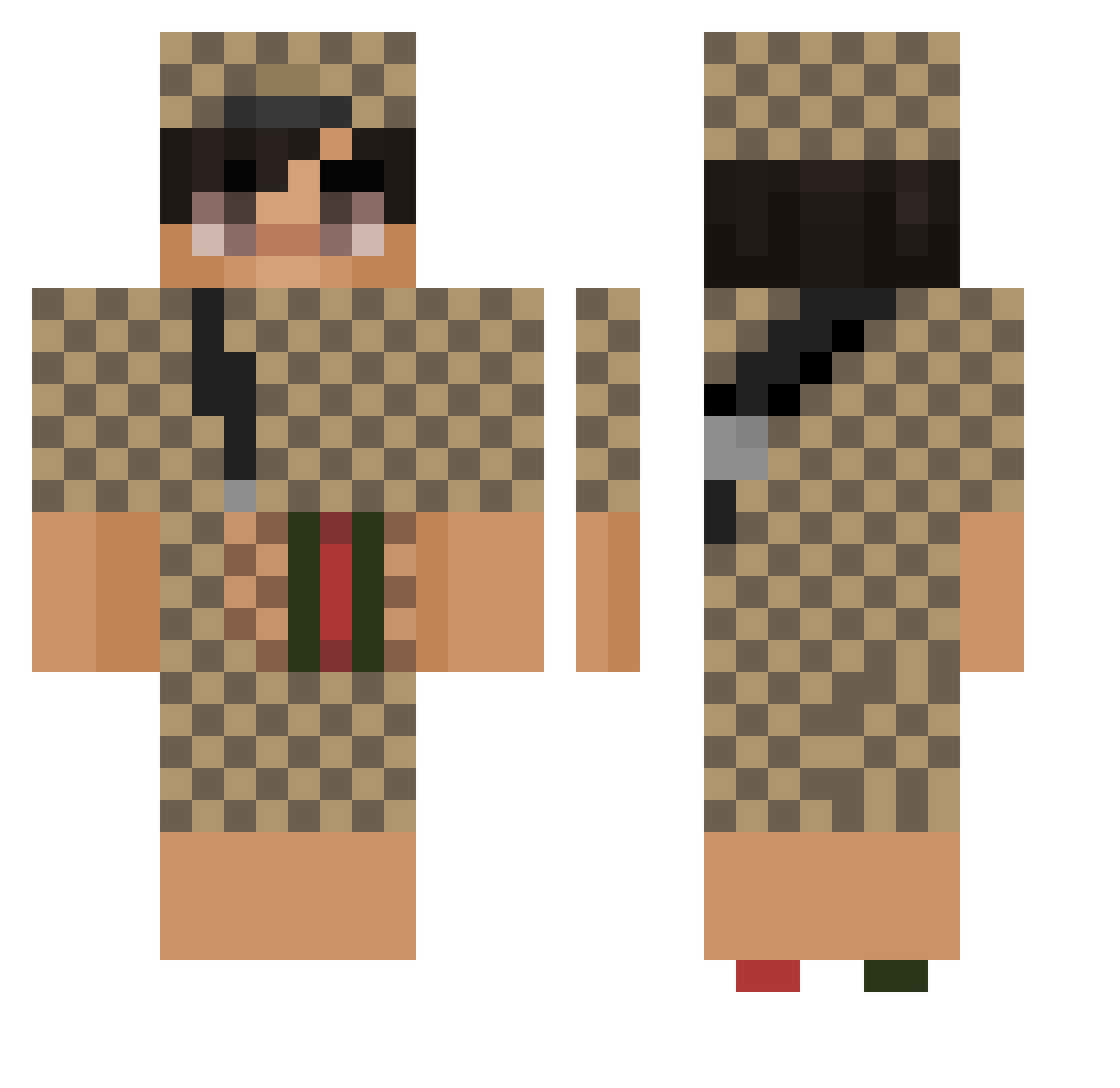 MiningMaster662 Minecraft skin, front and back view