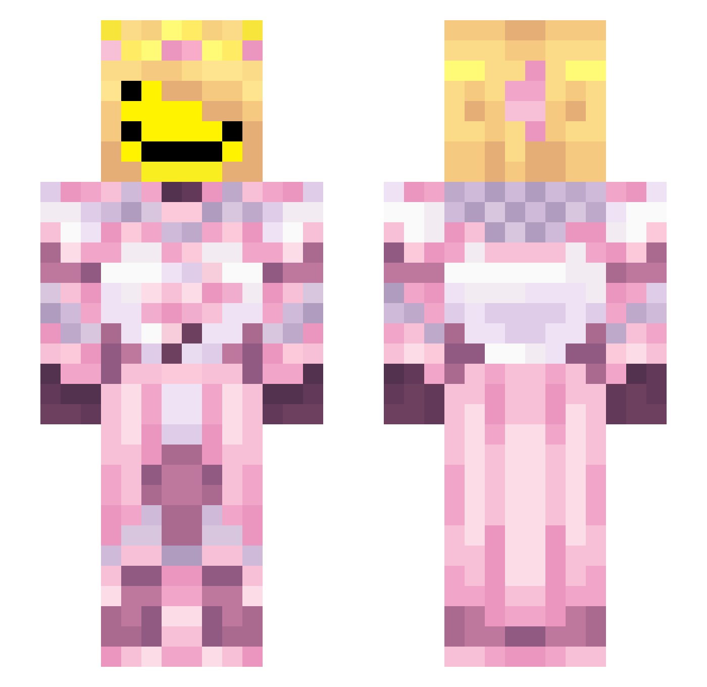 PrinceZam Minecraft skin, front and back view