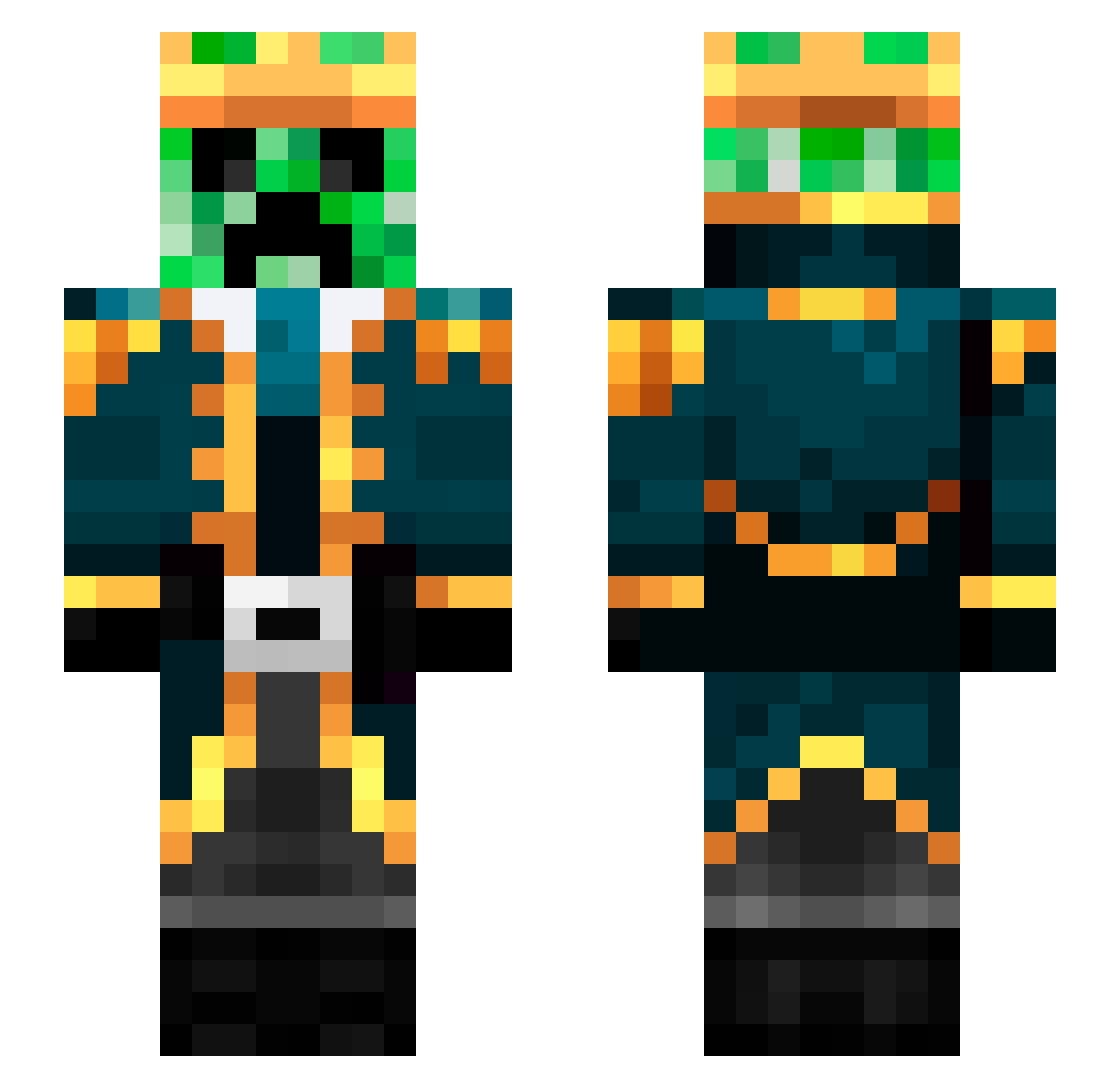 piernik522 Minecraft skin, front and back view
